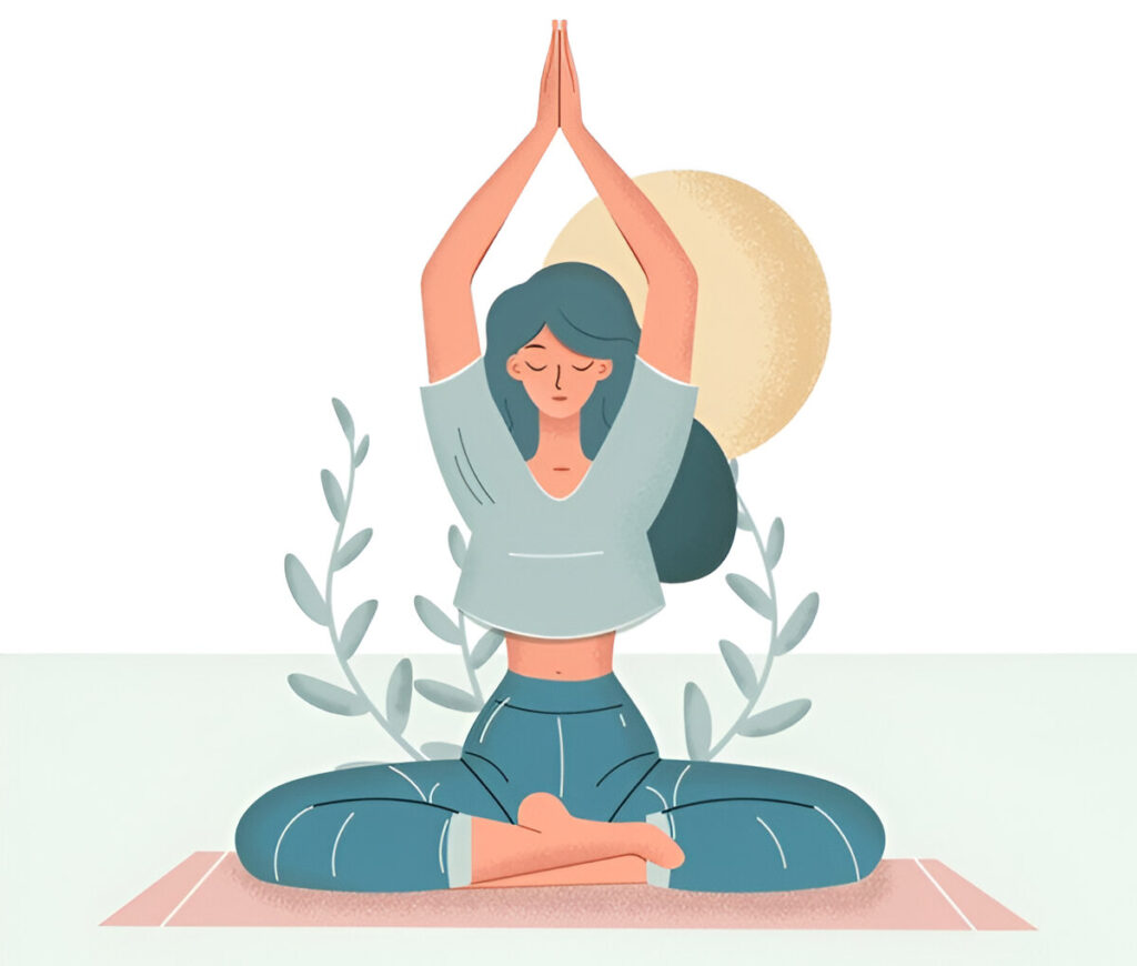 Beautiful girl doing yoga illustration