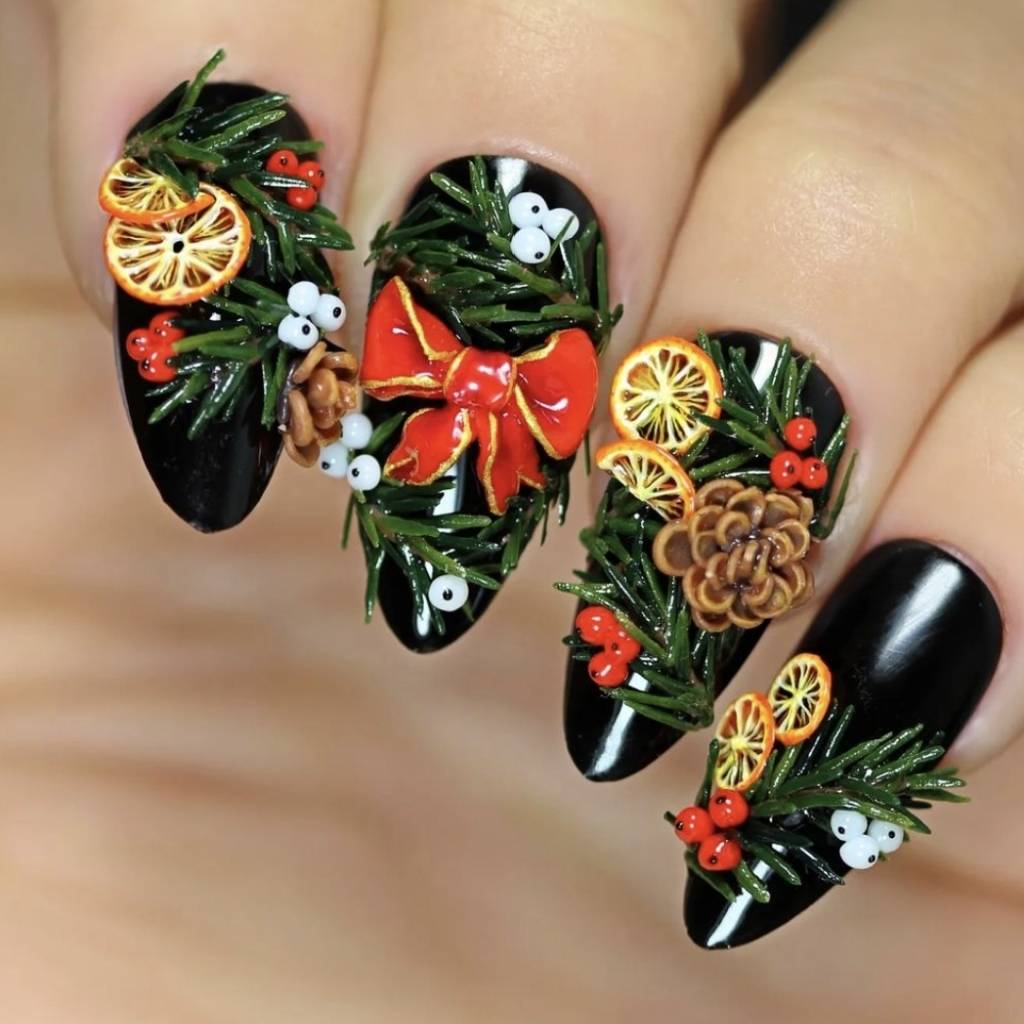 Christmas 3D Nail Art