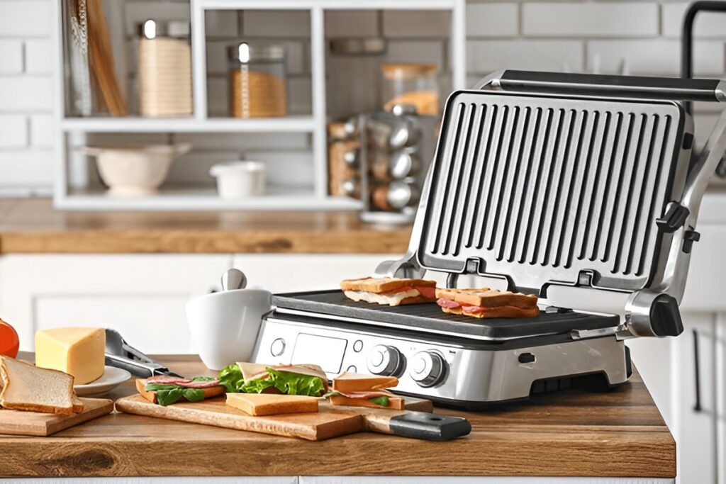 modern-electric-grill-sandwiches-on-kitchen