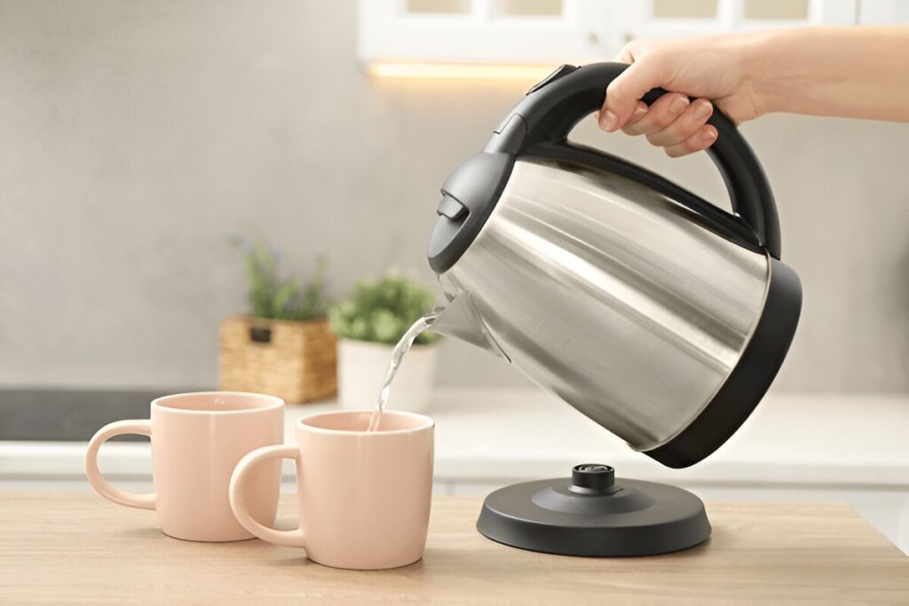 woman-pouring-hot-water-electric-kettle