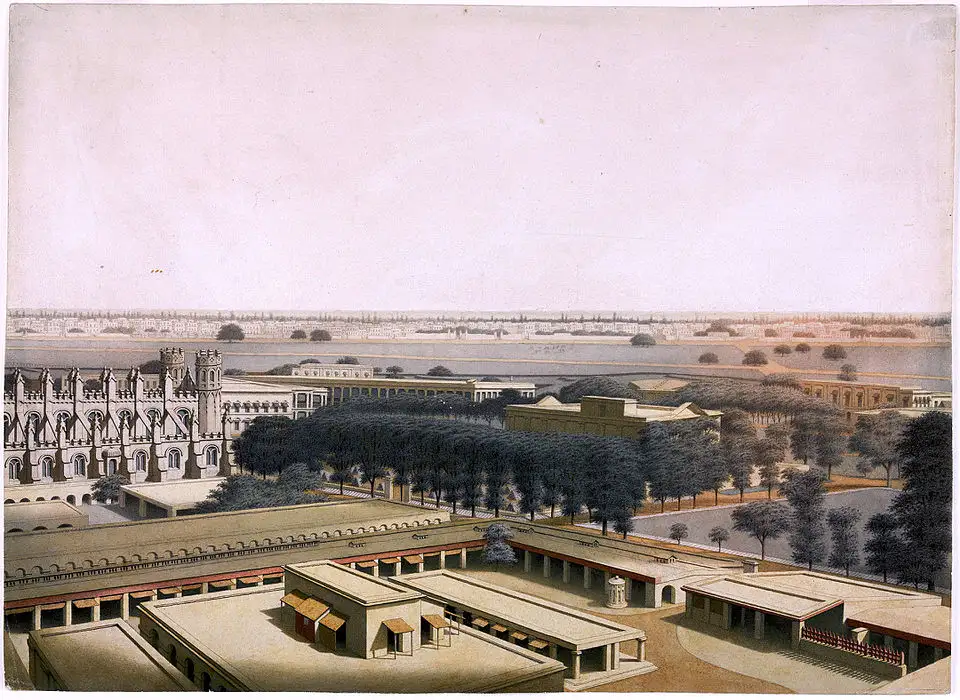 A view of the interior of Fort William, a watercolour by William Wood, 1828