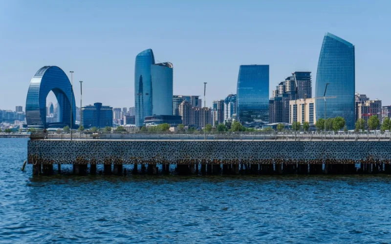 Modern Skyline of Baku, Azerbaijan Waterfront