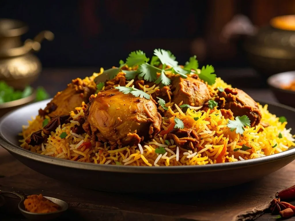 Kolkata biryani plate