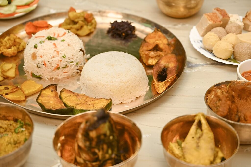 Bengali food thali in kolkata